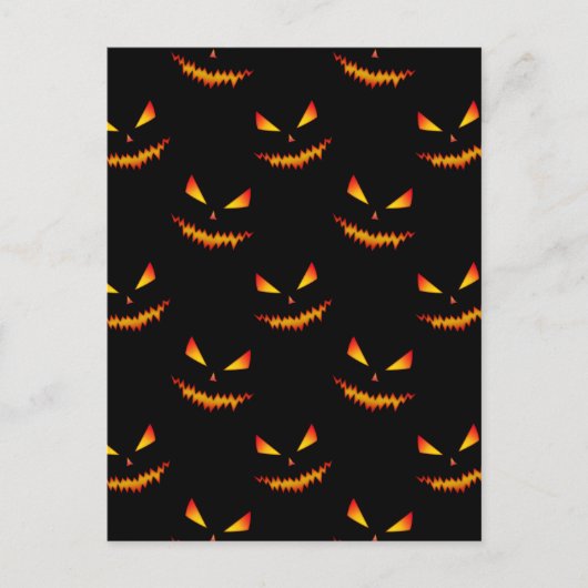 Cool eng gezicht van Jack O'Lantern Halloween patr Briefkaart (Voorkant)