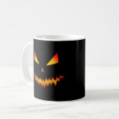 Cool eng Jack O'Lantern gezicht Halloween zwart Koffiemok (Voorkant links)