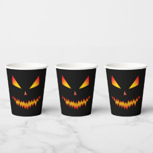 Cool eng Jack O'Lantern gezicht Halloween zwart Papieren Bekers