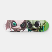 Cool enge buitenaardse monster kat meisjes skatebo persoonlijk skateboard (Horizontaal)