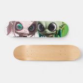 Cool enge buitenaardse monster kat meisjes skatebo persoonlijk skateboard (Horizontaal)