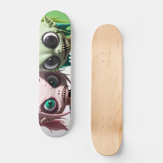 Cool enge buitenaardse monster kat meisjes skatebo persoonlijk skateboard (Voorkant)