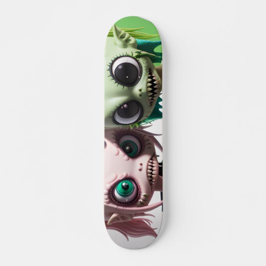 Cool enge buitenaardse monster kat meisjes skatebo persoonlijk skateboard (Voorkant)