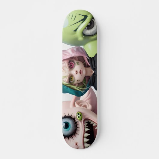 Cool enge buitenaardse monster kat meisjes skatebo persoonlijk skateboard (Voorkant)