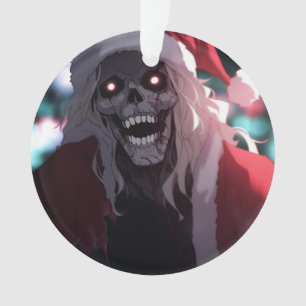 Cool enge enge schedel Kerstman Kerstmis Ornament