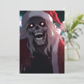 Cool Enge Enge Schedel Sinterklaas Xmas Feestdagenkaart (Staand voorkant)