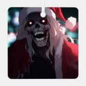 Cool Enge Enge Schedel Sinterklaas Xmas Metalen Ornament (Achterkant)