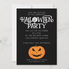 Cool enge Jack O'Lantern Halloween zwart oranje Kaart