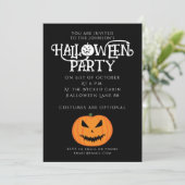 Cool enge Jack O'Lantern Halloween zwart oranje Kaart (Staand voorkant)