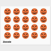 Cool enge Jack O'Lantern Halloween zwart oranje Ronde Sticker (Vel)