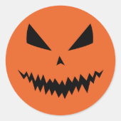 Cool enge Jack O'Lantern Halloween zwart oranje Ronde Sticker (Voorkant)