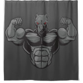 Cool Engels Bulldog Bodybuilder Gewichtheffen Douchegordijn (Voorkant)