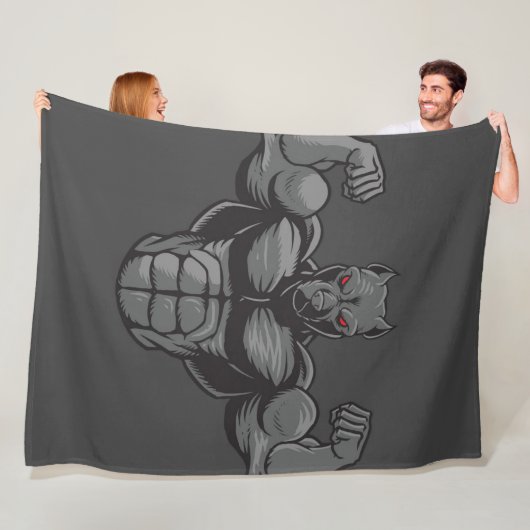 Cool Engels Bulldog Bodybuilder Gewichtheffen Fleece Deken (In situ)