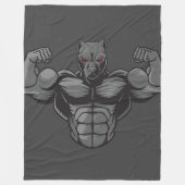 Cool Engels Bulldog Bodybuilder Gewichtheffen Fleece Deken (Voorkant)