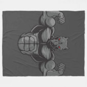Cool Engels Bulldog Bodybuilder Gewichtheffen Fleece Deken (Voorkant (Horizontaal))