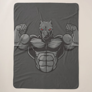 Cool Engels Bulldog Bodybuilder Gewichtheffen Sherpa Deken