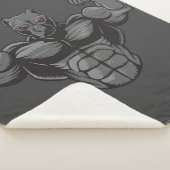 Cool Engels Bulldog Bodybuilder Gewichtheffen Sherpa Deken (3/4)