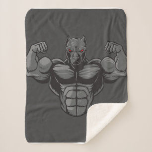 Cool Engels Bulldog Bodybuilder Gewichtheffen Sherpa Deken