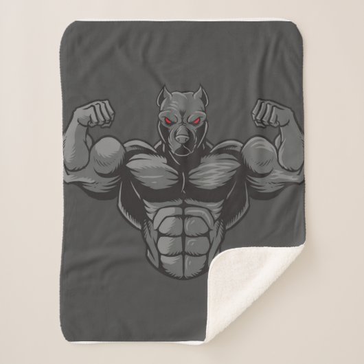 Cool Engels Bulldog Bodybuilder Gewichtheffen Sherpa Deken (Voorkant)