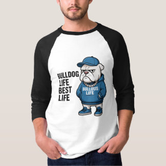 Cool Engels Bulldog Leven Cartoon T-shirt