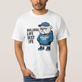 Cool Engels Bulldog Leven Cartoon T-shirt