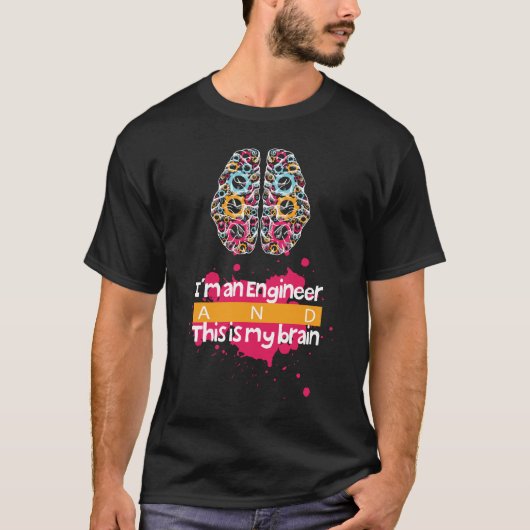 Cool Engineer's Brain T-Shirt ontwerp (Voorkant)