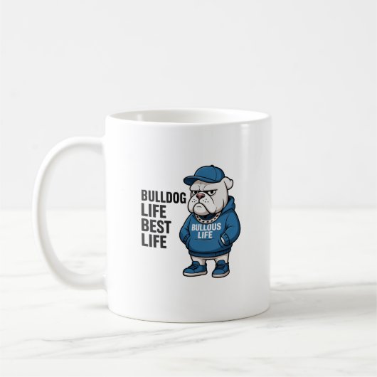 Cool English Bulldog Life Cartoon Koffiemok (Links)