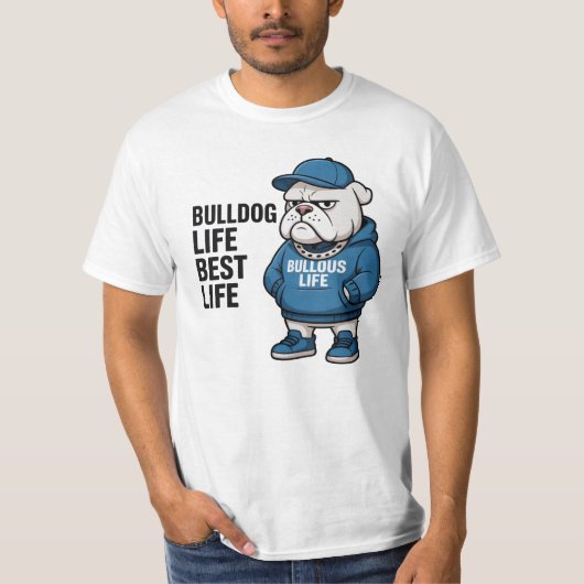Cool English Bulldog Life Cartoon T-shirt (Voorkant)