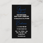Cool Esthetician Modern Logo Fotosjabloon Blauw Visitekaartje (Achterkant)