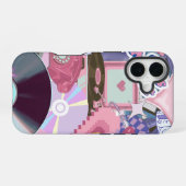 Cool Esthetische Y2K/90's Stickers iPhone 16 Hoesje (Achterkant horizontaal)