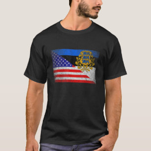 Cool Estonia vlag VS Amerikaanse vlag Patriottisch T-shirt