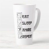 Cool Eten Slapen ANIME Herhalen Grappig Icoon Japa Latte Mok (Rechterhoek)