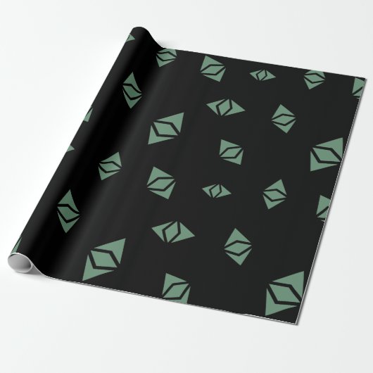 Cool Ethereum Classic Cryptocurrency Sign Patroon Cadeaupapier (Uitgerold)