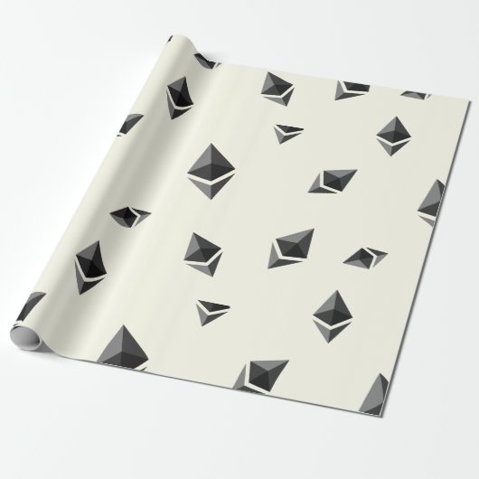 Cool Ethereum Cryptocurrency Sign Patroon Cadeaupapier (Uitgerold)