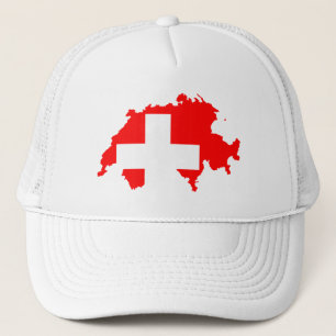 Cool European Switzerland Swiss Flag Hat Design Trucker Pet