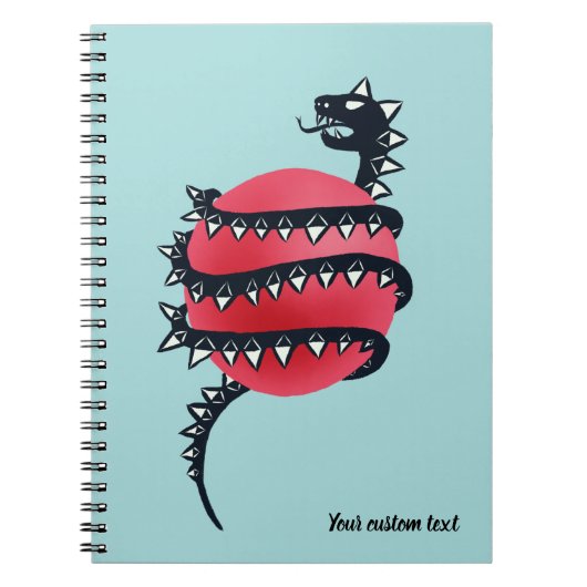 Cool Evil Black Dragon Snake Monster Notitieboek (Voorkant)