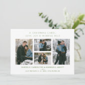 Cool Extra Minimalist Christmas Wedding 4 Photos  Save The Date (Staand voorkant)