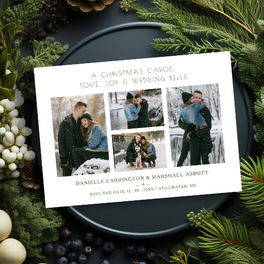 Cool Extra Minimalist Christmas Wedding 4 Photos  Save The Date