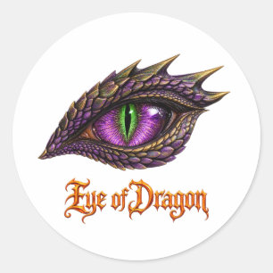  Cool Eye of Dragon Paarse Fantasie Drakenoogbal  Ronde Sticker