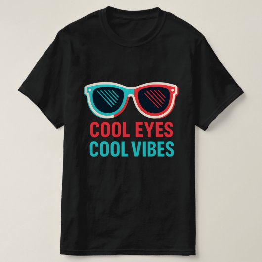 Cool Eyes Cool Vibes Retro 3D bril T-shirt (Design voorkant)
