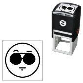 Cool Face Emoticon Zelfinkt Stempel (In situ)