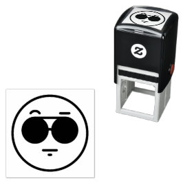 Cool Face Emoticon Zelfinkt Stempel