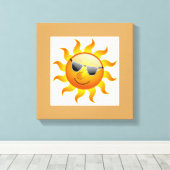 COOL FACE SUNSHINE CANVAS AFDRUK (Insitu (Houten vloer))