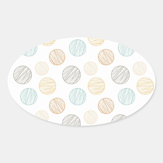 Cool Faded kleurrijke balls van Yarn Pattern Gifts Ovale Sticker (Voorkant)
