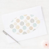 Cool Faded kleurrijke balls van Yarn Pattern Gifts Ovale Sticker (Envelop)