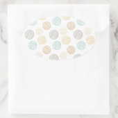 Cool Faded kleurrijke balls van Yarn Pattern Gifts Ovale Sticker (Tas)