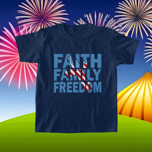 cool Faith Family Freedom unisex kinder Patriotic T-shirt