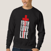 Cool Faith Love Life Religies Caring Red Cross Act Trui (Voorkant)