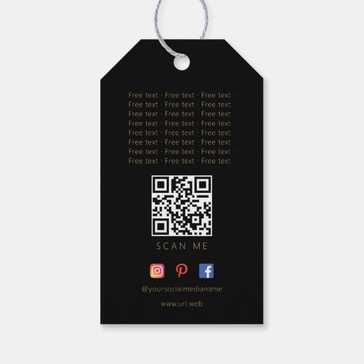 Cool Fake Gold Black Heart Lace Effect Love Thanks Cadeaulabel (Achterkant)