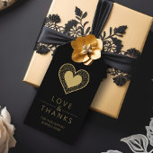 Cool Fake Gold Black Heart Lace Effect Love Thanks Cadeaulabel
